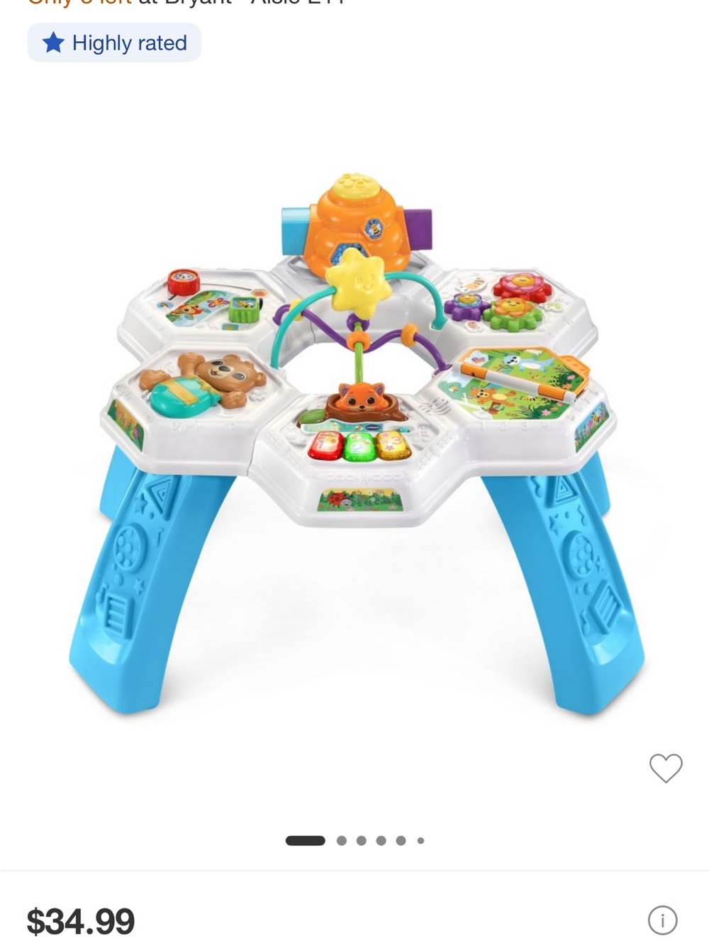 Interactive Blue and White Activity Table for Kids - Educational Play Center